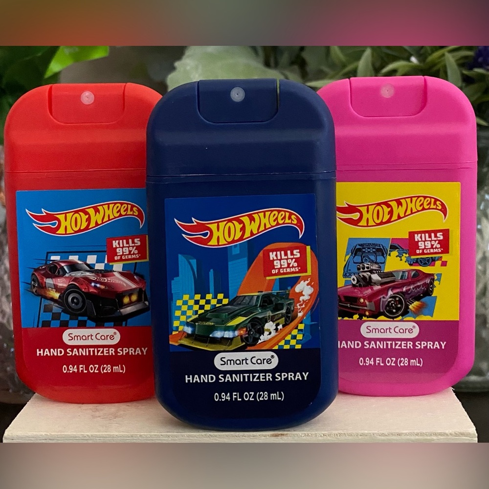 🆕🛞 SMART CARE LIMITED EDITION “HOTWHEELS” 3-PACK HAND SANITIZER. BRAND NEW!